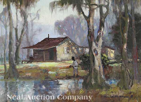 Appraisal: Knute Heldner Swedish New Orleans - Fishing on the Bayou