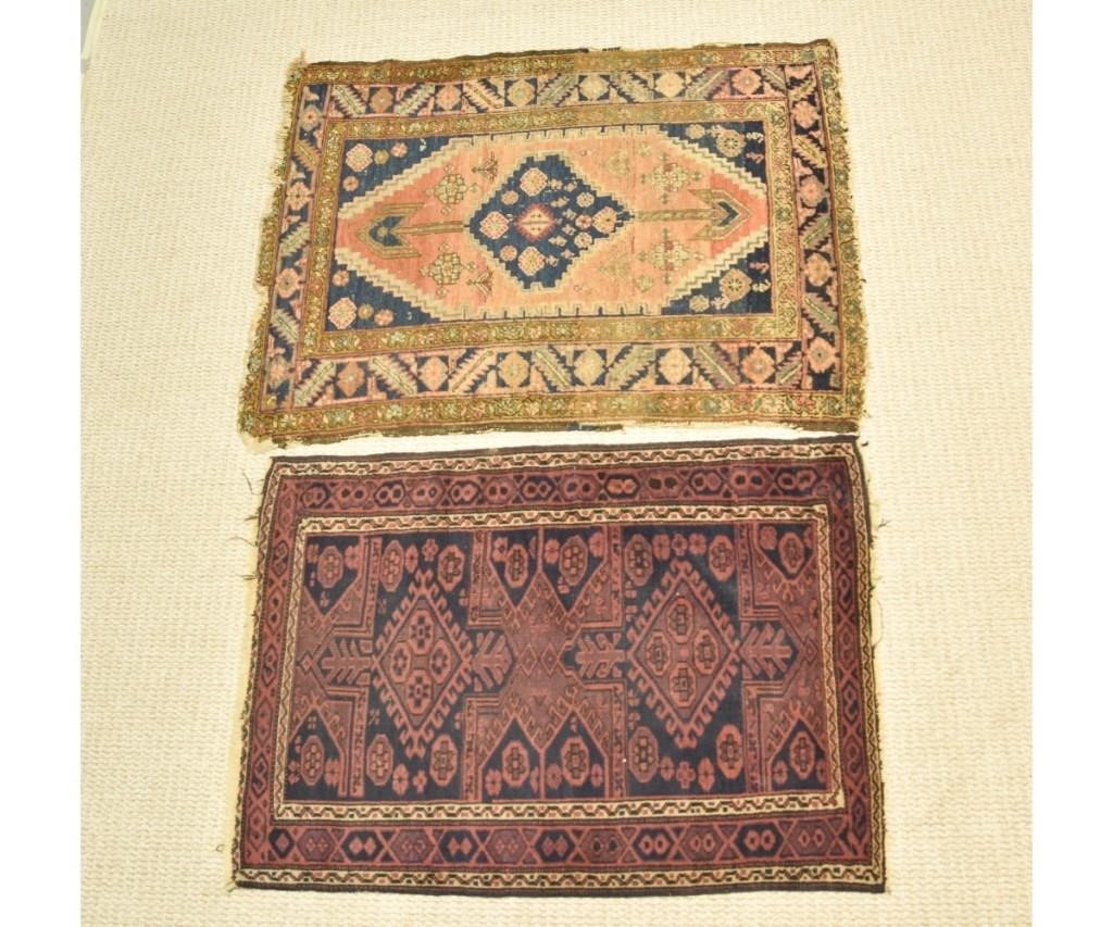 Appraisal: Two Russian mats together with two lesser carpets Larger 'l