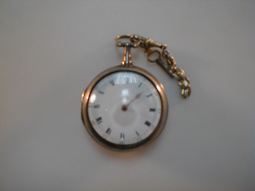 Appraisal: A George III silver pair cased pocket watch with a