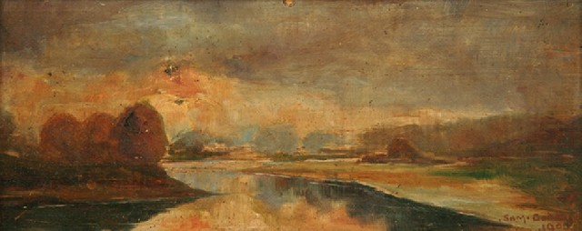 Appraisal: Samuel Goddard Australian th century Evening Lake View oil on