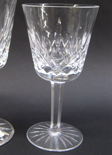 Appraisal: SET OF IRISH WATERFORD CRYSTAL WINE GOBLETS the clear cut