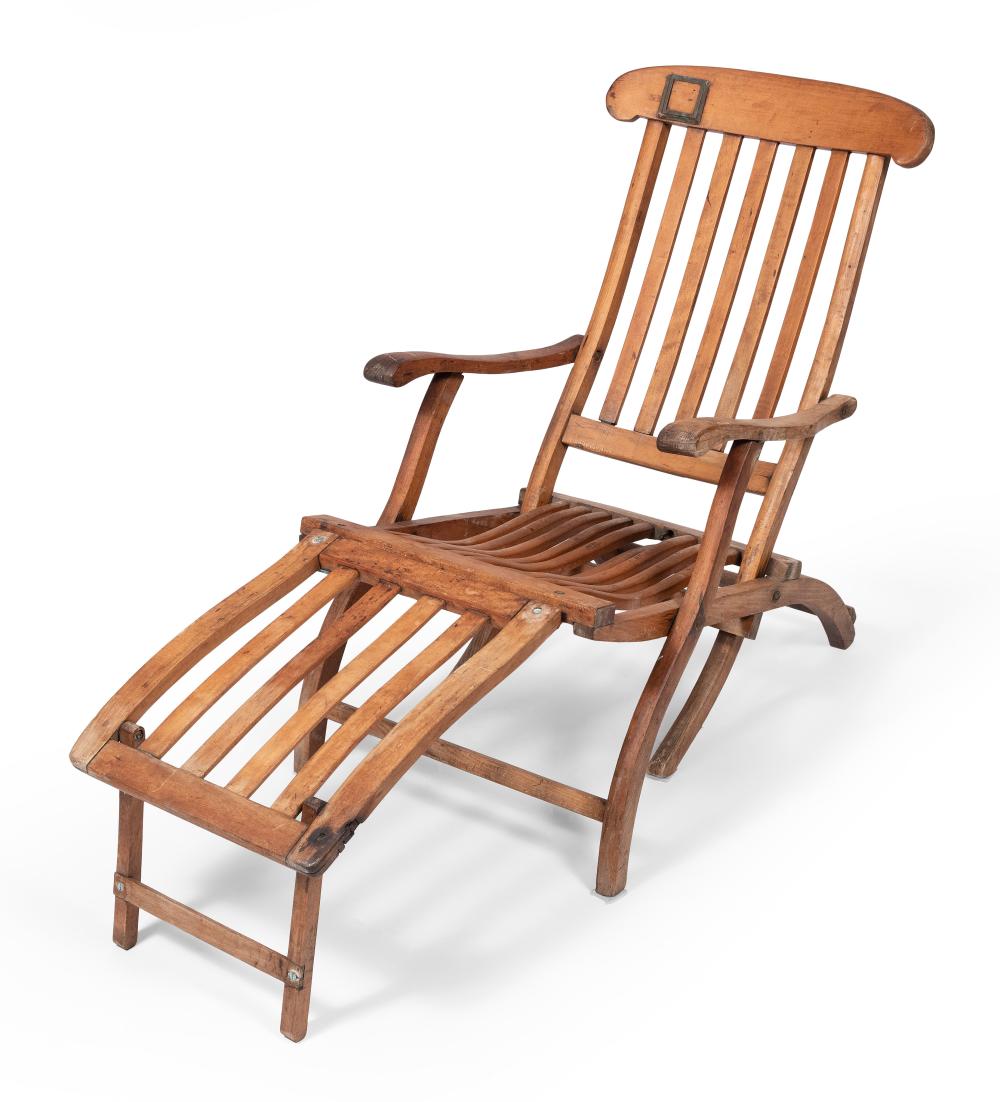 Appraisal: DECK CHAIR FROM THE AMERICAN MAIL LINE FIRST HALF OF