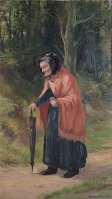 Appraisal: David W Haddon c An old women on a woodland