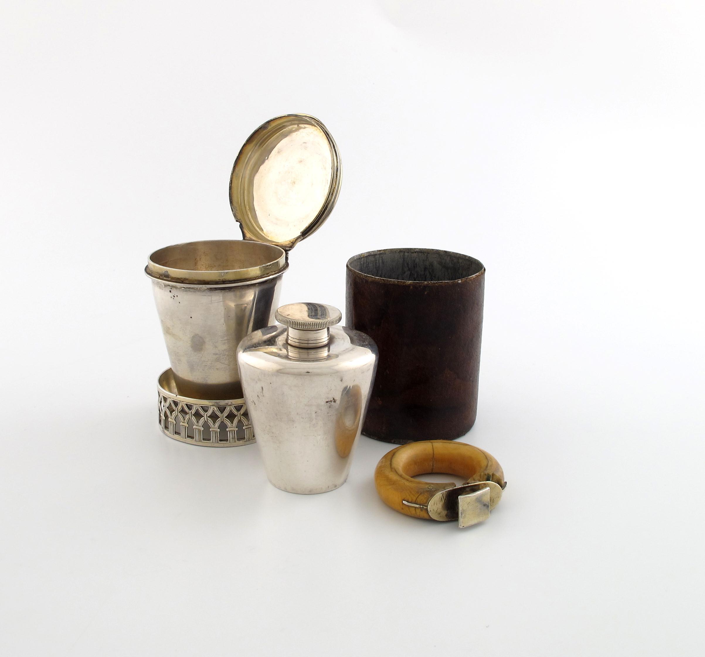 Appraisal: A late th century continental silver-gilt hot water shaving