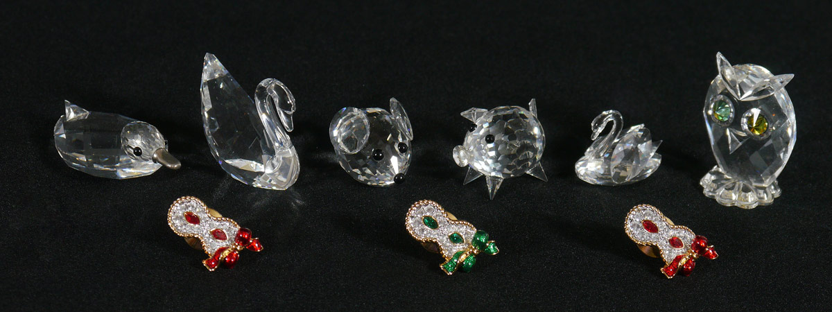 Appraisal: ESTATE COLLECTION OF TINY SWAROVSKI CRYSTAL FIGURES To include SCS