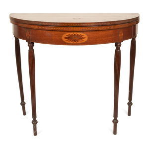 Appraisal: A Federal Style Mahogany and Marquetry Inlaid Game Table th