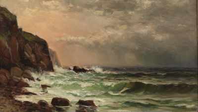 Appraisal: Jonathan Bradley Morse American - Crashing surf Oil on canvas