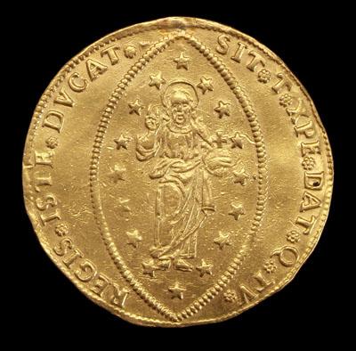 Appraisal: Venetian Zecchini gold coin - no date obverse depicting Doge