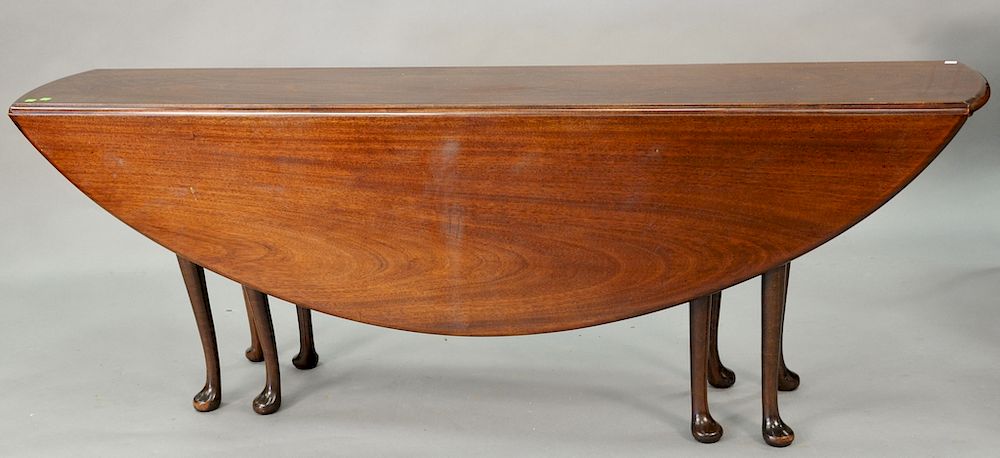 Appraisal: Mahogany Queen Anne style Irish Wake table th century ht