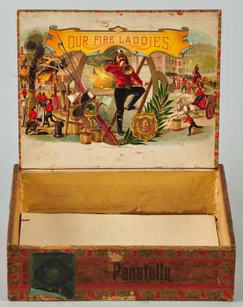 Appraisal: Our Fire Laddies Cigar Box Description Dated Rare Fantastic fire