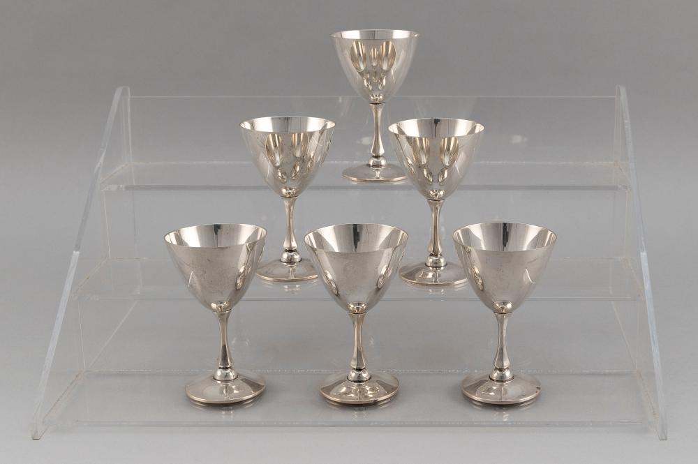 Appraisal: SIX GRAPH WASHBOURNE DUNN STERLING SILVER CORDIALS APPROX TROY OZ