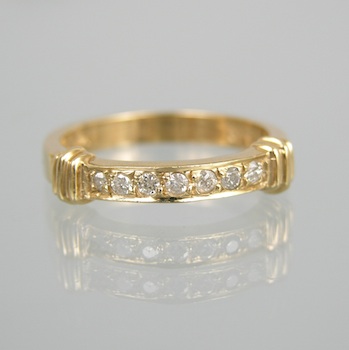 Appraisal: A Ladies' Diamond Band k yellow gold band set to