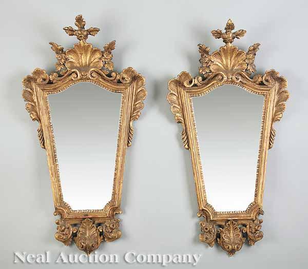 Appraisal: A Pair of Antique Italian Rococo-Style Carved and Gilt Walnut