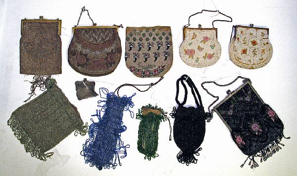 Appraisal: A group of ten lady's evening bags or purses th