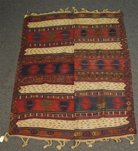 Appraisal: TWO PANEL VAN KILIM Persia circa feet inches x feet