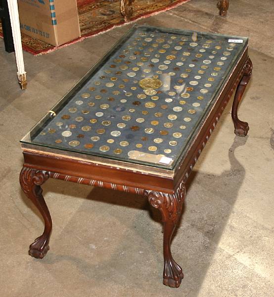 Appraisal: A George III style coffee table height in width in