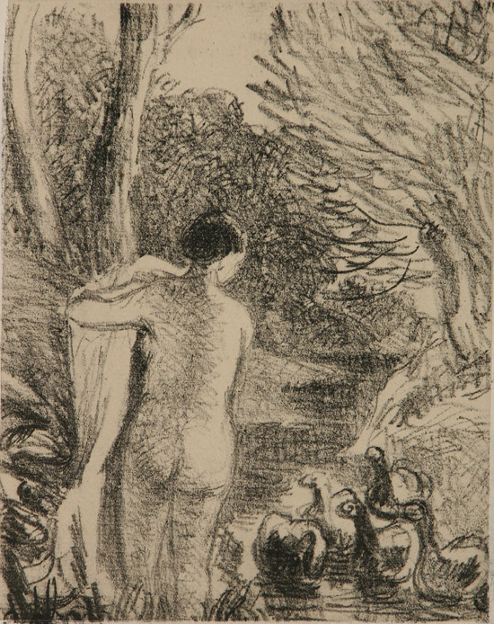 Appraisal: Camille Pissarro French - Gardeuse d'Oies Nue Delteil Lithograph on