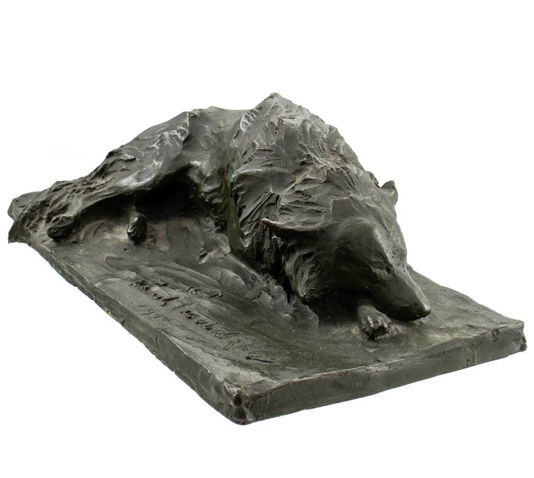 Appraisal: SCULPTURE PAUL TROUBETSKOY Paolo Paul Troubetzkoy Italian - Resting Dog