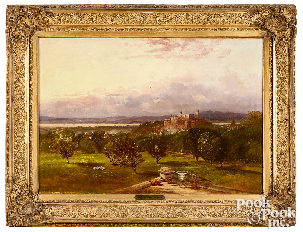 Appraisal: George Inness oil on canvas landscape George Inness American -