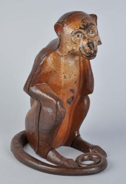 Appraisal: Cast Iron Sitting Monkey Doorstop Full-figure Full bodied exquisite detail