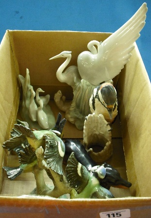 Appraisal: A collection of pottery Birds to include Goebel Woodpecker three