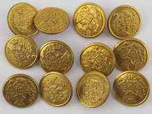 Appraisal: A set of twelve brass buttons with the Russian Imperial