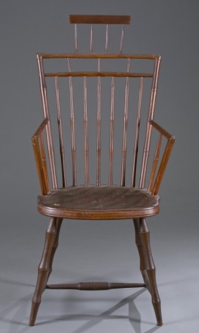 Appraisal: Early th c American Comb Back Windsor Chair Repainted H