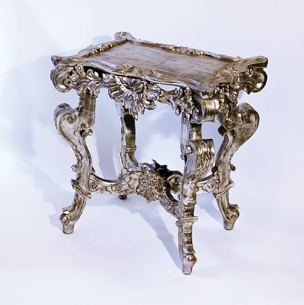 Appraisal: An Italian Rococo style giltwood side table height in width