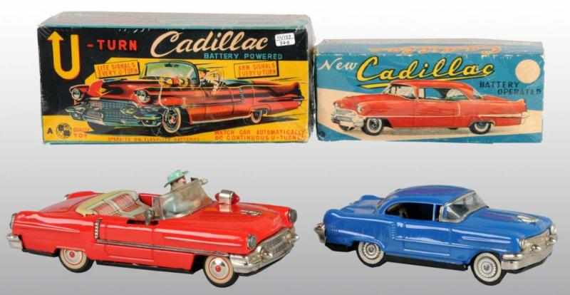 Appraisal: Lot of Tin Cadillac Battery-Operated Toys Description Japanese Circa s