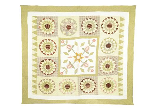 Appraisal: PIECED AND APPLIQUED QUILT American rd quarter- th century cotton