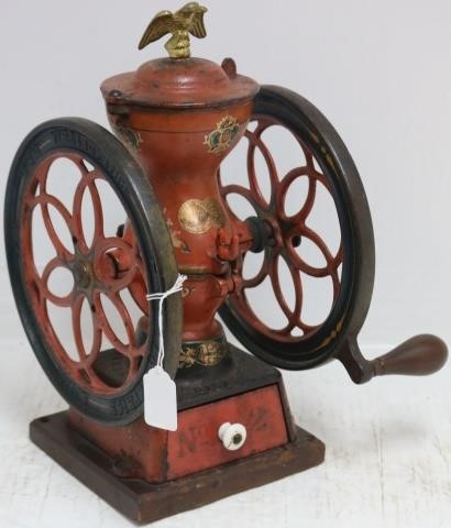 Appraisal: LATE TH CENTURY CAST IRON ENTERPRISE DOUBLEWHEEL COFFEE GRINDER SMALL