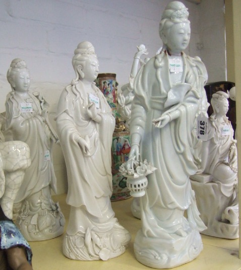 Appraisal: A group of seven blanc-de-Chine figures th and th century