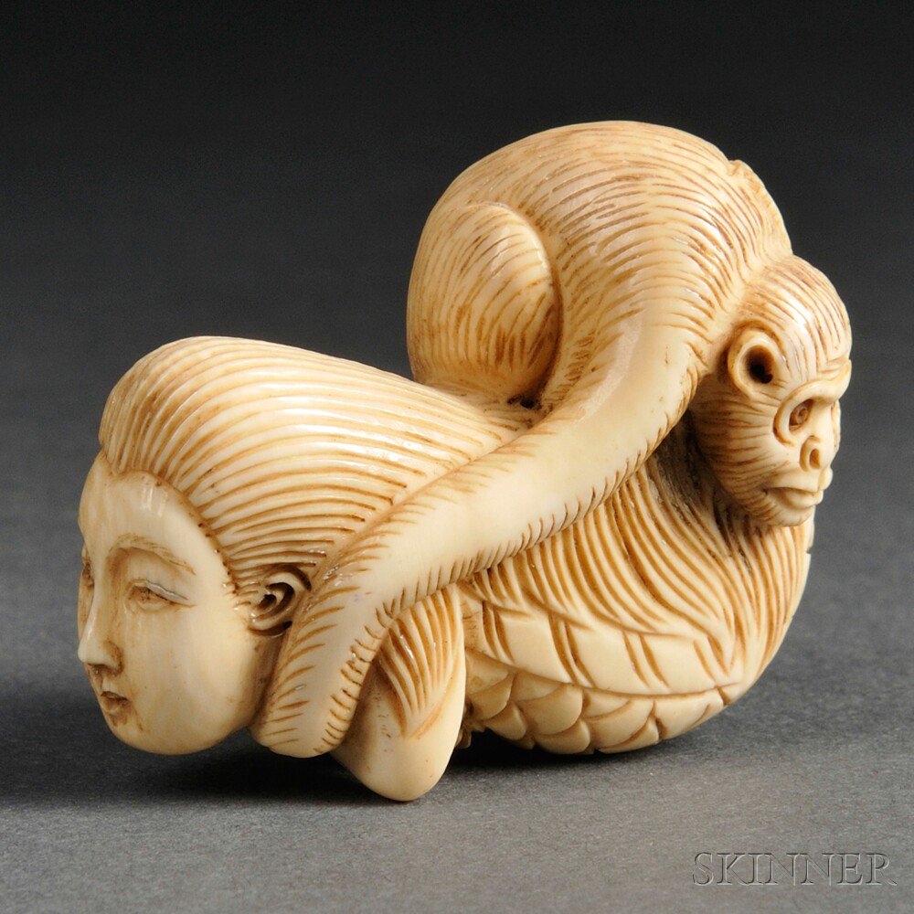 Appraisal: Ivory Netsuke of an Yokai Monster Japan th th century