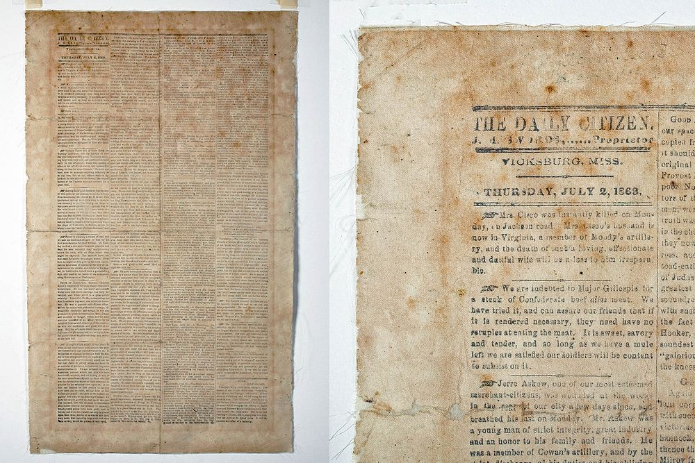 Appraisal: American Vicksburg Civil War Era Wallpaper Newsprint North America United