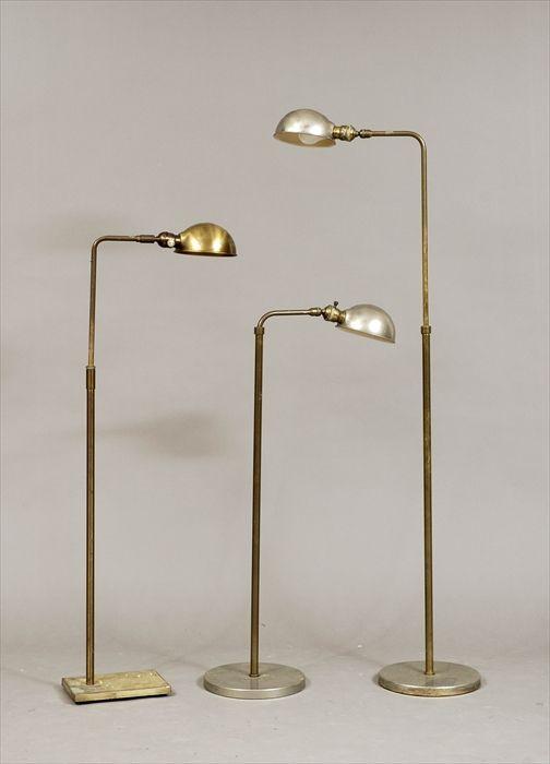 Appraisal: Two Koch and Lowry Brass Adjustable Floor Lamps Together with