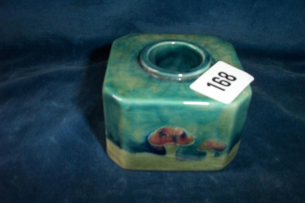 Appraisal: A Moorcroft inkwell of square shaped form with canted and