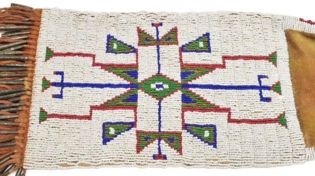 Appraisal: Cheyenne or Lakota Sioux beaded tobacco bag c - beaded