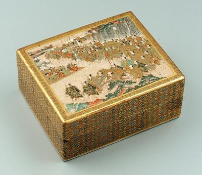 Appraisal: Seikozan Satsuma lidded box finely decorated in polychrome and gilt