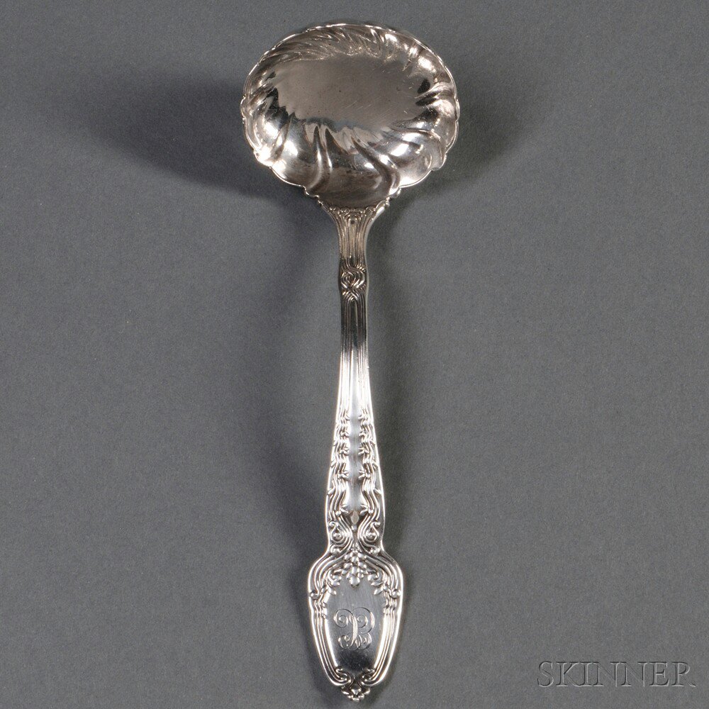 Appraisal: Tiffany Co Broom Corn Pattern Sterling Silver Flat-bottom Cream Ladle