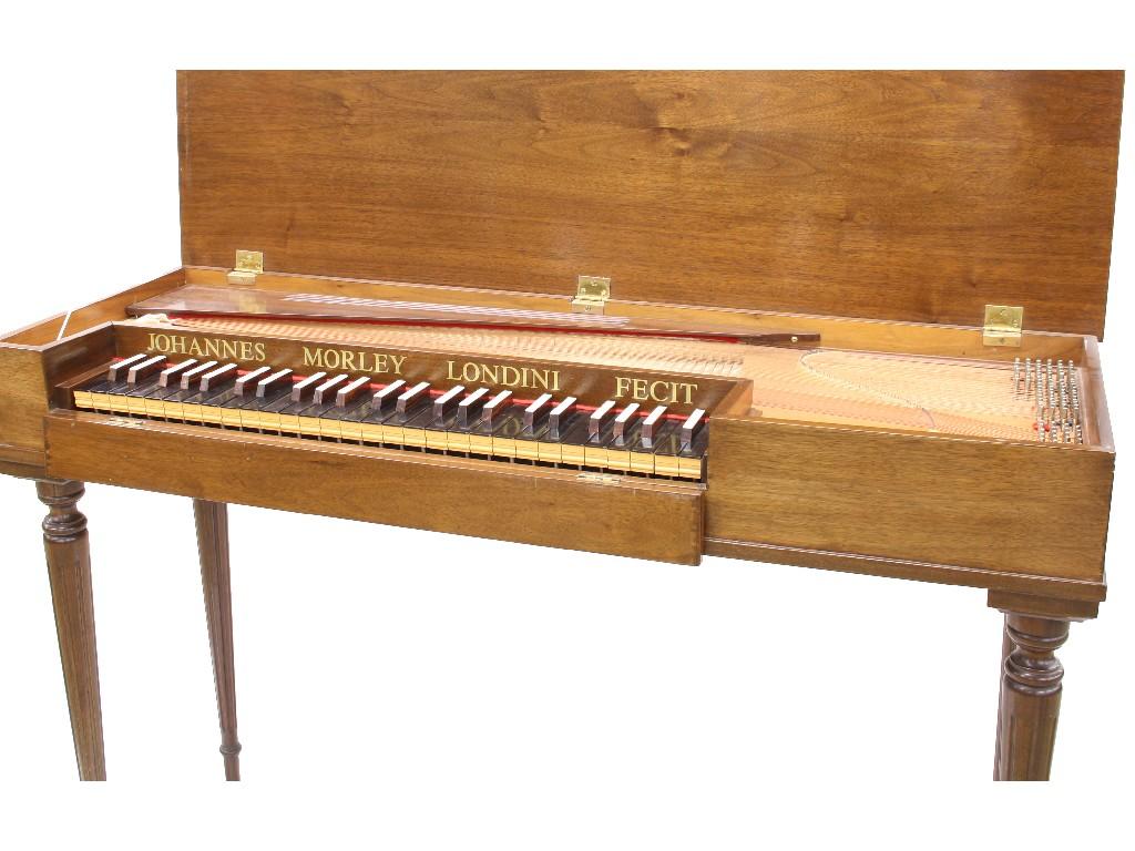 Appraisal: Contemporary walnut cased clavichord by John Morley London no upon