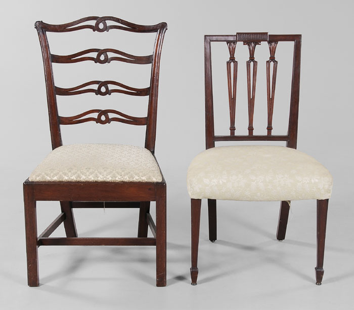 Appraisal: Two Federal Mahogany Side Chairs American circa ribbon-back side chair