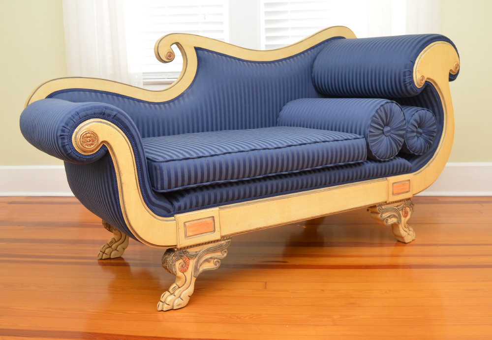 Appraisal: RUSS SINES SONS CUSTOM CHAISE LOUNGE Hand crafted by Russ