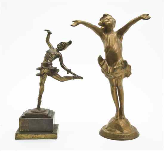 Appraisal: Two Bronze Figures depicting the good fairy and a clown