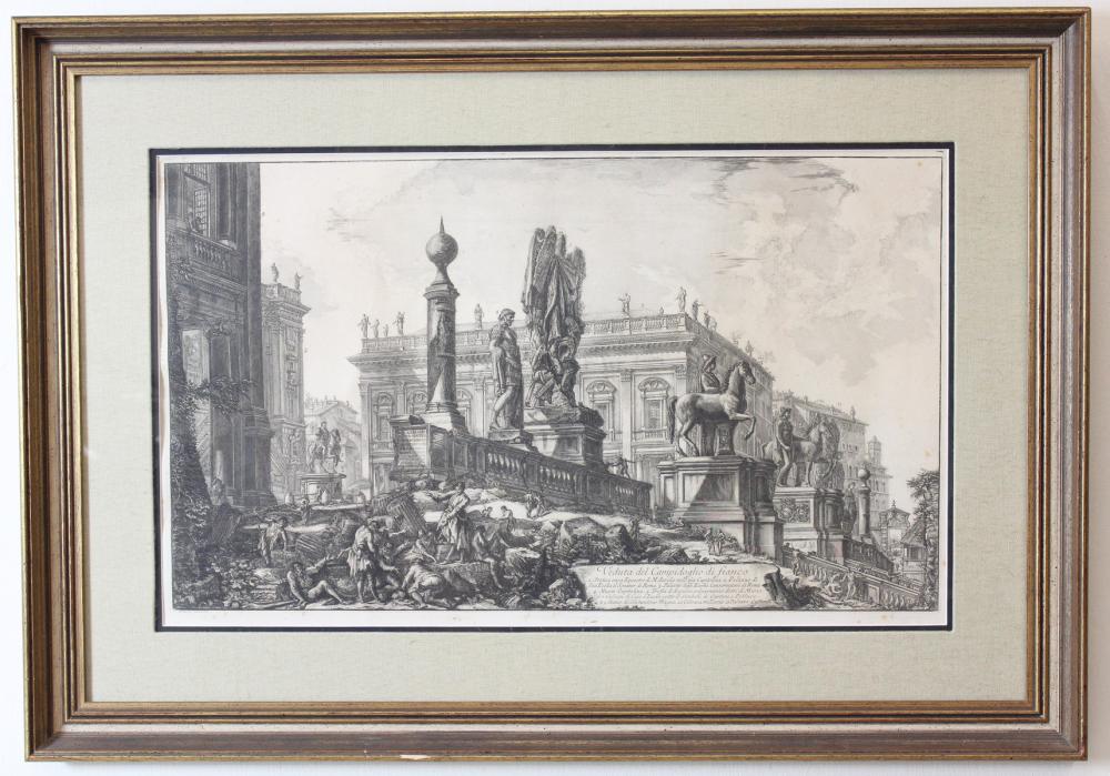 Appraisal: GIOVANNI BATTISTA PIRANESI Italy - etching Veduta del Campidoglio di