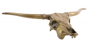 Appraisal: A PATINATED BRONZE LONGHORN SKULL A PATINATED BRONZE LONGHORN SKULL