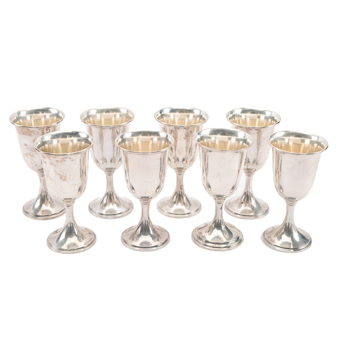 Appraisal: Kirk sterling silver water goblets seven of model and one