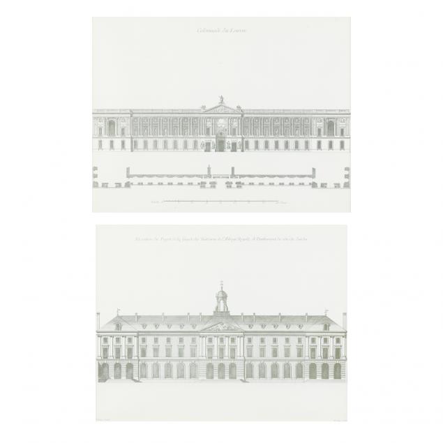 Appraisal: TWO PARISIAN ARCHITECTURAL PRINTS Each a print on wove paper