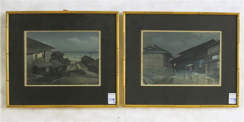 Appraisal: KAWASE HASUI TWO WOODCUTS Japan - Cloudy Day at Mizuki-Ibaragiken