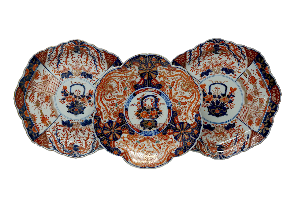 Appraisal: Japanese Imari Chargers Three Three Japanese Imari Chargers Three Three