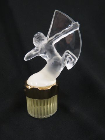 Appraisal: Lalique Crystal Homme Factice Perfume Bottle Sagittaire frosted signed excellent